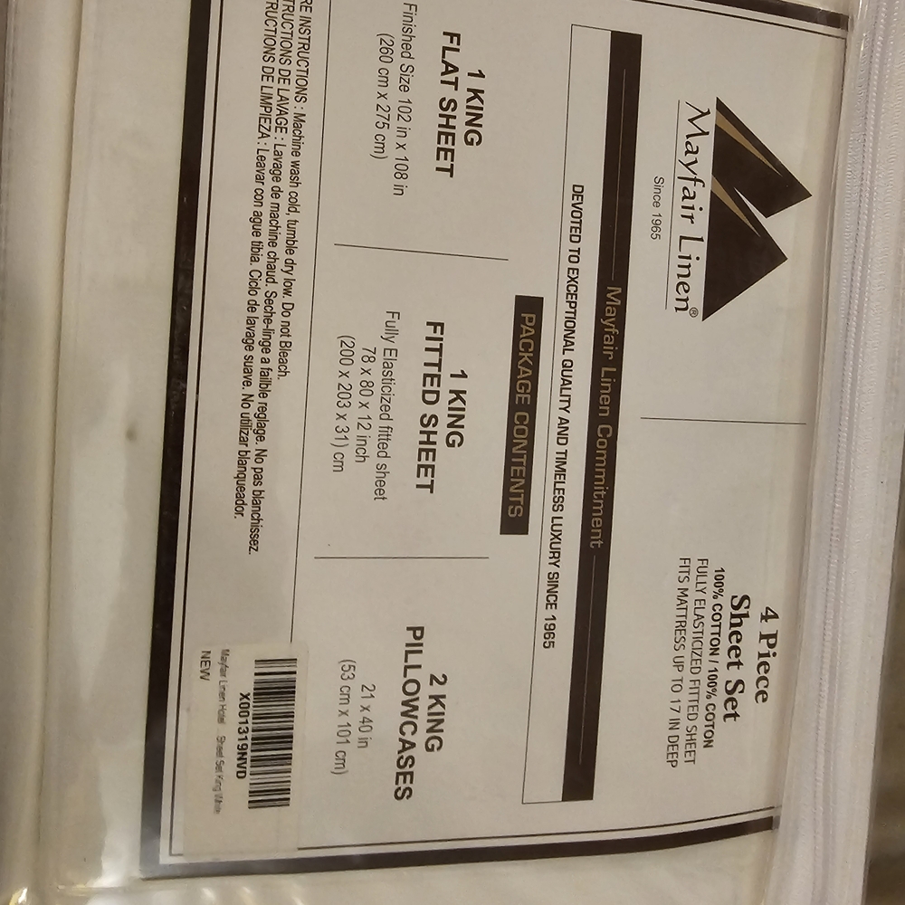 Crisp White King Sheet Set